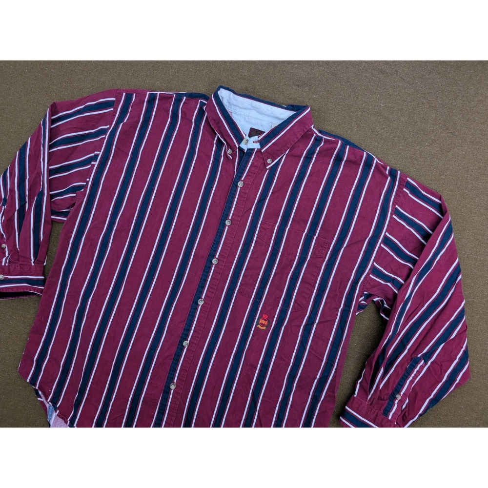 VTG RUFF Classic Mens Long Sleeve Color Block Button Down Shirt Size XXL 90s y2k